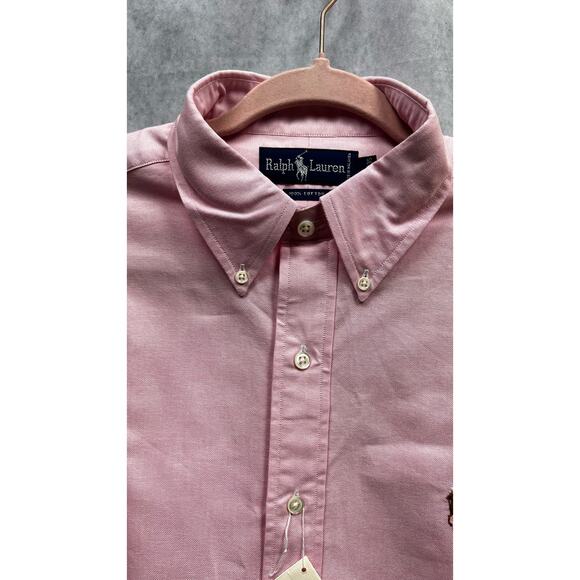 Ralph Lauren Pony-Motif Button-Down Shirt Pink Mens Size 16.5 NWT - Picture 8 of 12